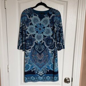 White House Black Market Blue Paisley Mini Dress